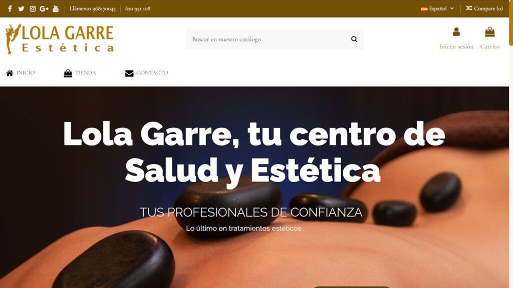 Tienda Online Lola Garre con PrestaShop - Centro de Estética
