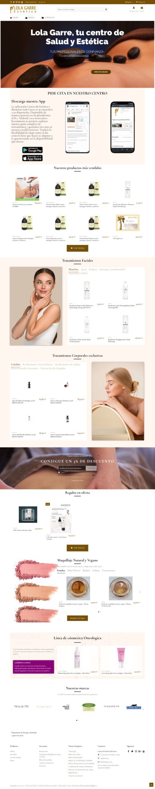 Tienda Online Lola Garre con PrestaShop - Centro de Estética Tienda Online Lola Garre con PrestaShop - Centro de Estética