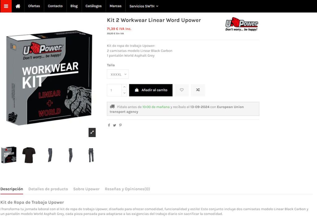 Tienda Online en PrestaShop para SWTH Ingeniería, especialistas en líneas de vida