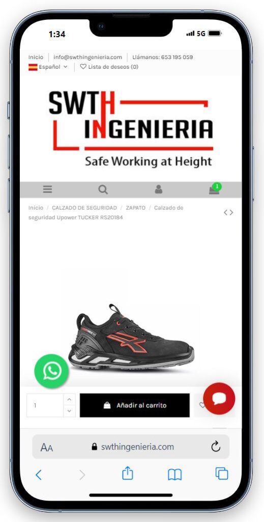 Tienda Online en PrestaShop para SWTH Ingeniería, especialistas en líneas de vida