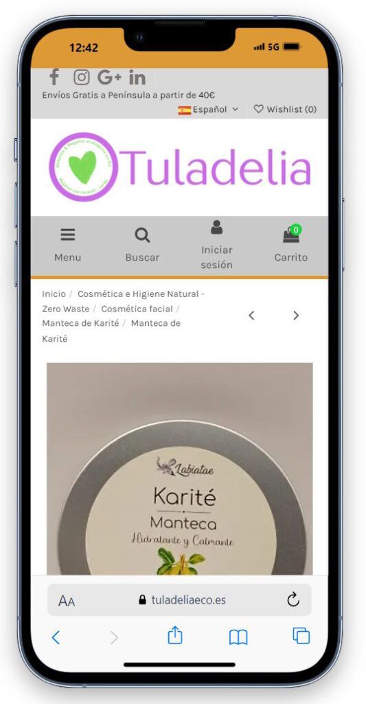 Tienda Online productos ecologicos con PrestaShop y Blog Profesional WordPress, TuladeliaEco.es