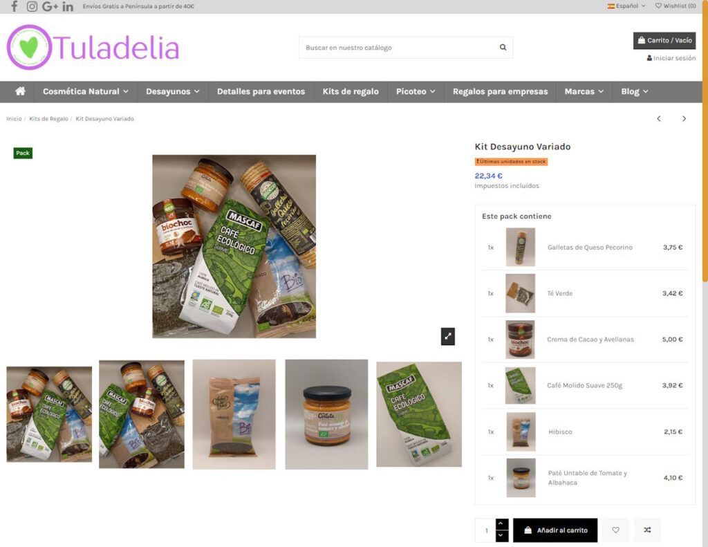 Tienda Online productos ecologicos con PrestaShop y Blog Profesional WordPress, TuladeliaEco.es