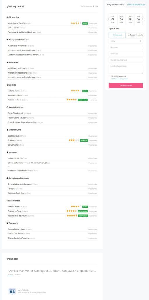 Web Inmobiliaria Real Estate Mar Menor, venta y alquiler casas en WordPress en 3 idiomas.