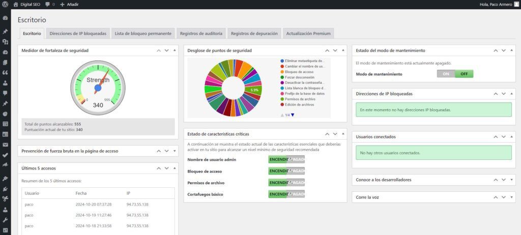 Mejorar la seguridad en WordPress 3 Mejorar la seguridad en WordPress All In One WP Security Firewall
