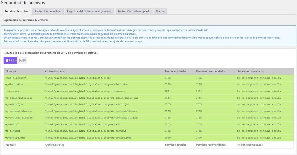 Mejorar la seguridad en WordPress 2 Mejorar la seguridad en WordPress - seguridad archivos