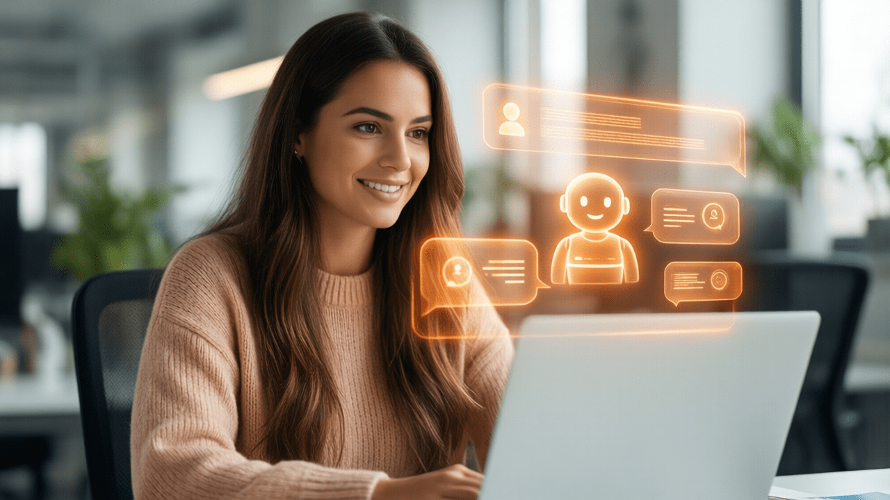 Cómo aparecer en ChatGPT y en la IA de Google: la guía GEO para 2026 1 Persona usando una IA con un asistente conversacional